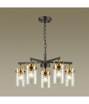 4653/5 COUNTRY ODL20 503 черный/золотой/прозрачный Люстра E27 5*60W 220V KOVIS-foto4