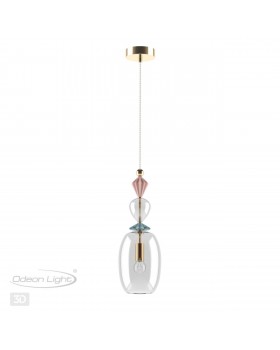 4855/1B CLASSIC ODL_EX21 67 золото/разноцветн./керамика/стекло Подвес E14 1*40W BIZET-foto5