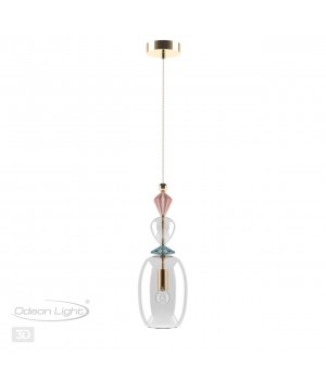 4855/1B CLASSIC ODL_EX21 67 золото/разноцветн./керамика/стекло Подвес E14 1*40W BIZET-foto5