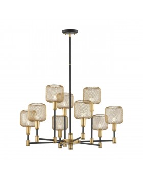 4975/9 LOFT ODL22 475 черный/мат.золотой/металл.сетка Люстра E14 9*40W LECOLA-foto4