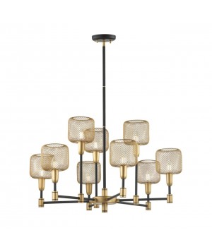 4975/9 LOFT ODL22 475 черный/мат.золотой/металл.сетка Люстра E14 9*40W LECOLA-foto4