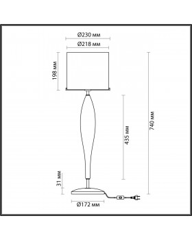 4850/1T STANDING ODL_EX21 55 дымчатый/золото/стекло Высокая Лампа E27 1*60W TOWER-foto2