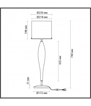 4850/1T STANDING ODL_EX21 55 дымчатый/золото/стекло Высокая Лампа E27 1*60W TOWER-foto2
