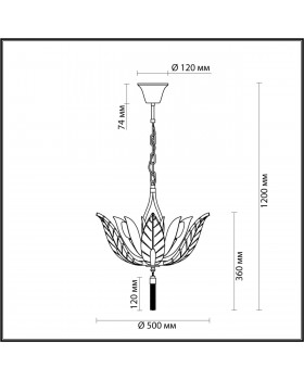 4838/6 HALL ODL21 465 золотистый/стекло/металл.цепочки Люстра E14 6*40W FLOWERI-foto2