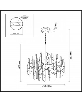 4988/10 HALL ODL22 451 золотой/стекло Люстра E14 10*40W STIKA-foto2