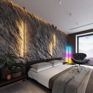 4335/6FL HIGHTECH ODL22 116 чёрный Напольный светильник c ПДУ IP20 LED 6W RGBW 1125Лм 3000K FILLINI (микрофон и динамик в комплекте)-foto3