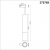 370769 PORT NT21 085 черный Светильник трековый однофазный трехжильный, провод 1м IP20 GU10 50W 220V MAIS