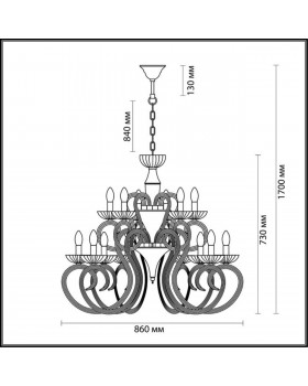 3932/15 HALL ODL18 439 хром/белый Люстра IP20 E14 15*40W 220V ZEFIRO-foto2