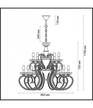 3932/15 HALL ODL18 439 хром/белый Люстра IP20 E14 15*40W 220V ZEFIRO-foto2