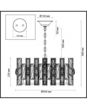 4121/8 HALL ODL19 481 золото/хрусталь Люстра E14 8*40W DIORA-foto2