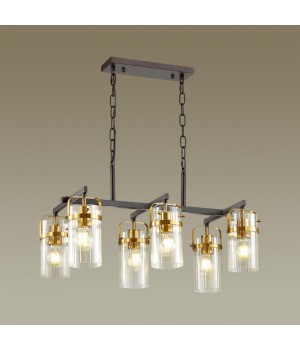 4653/6 COUNTRY ODL20 489 черный/золотой/прозрачный Люстра E27 6*60W 220V KOVIS-foto4