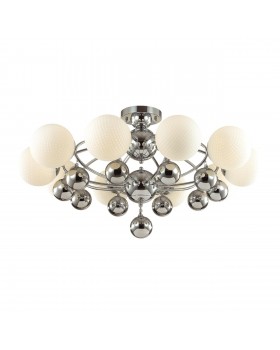 3953/10C MODERN ODL18 356 хром/белый/хромир.стекло Люстра потолочная IP20 E27 10*60W 220V JOLLY-foto4