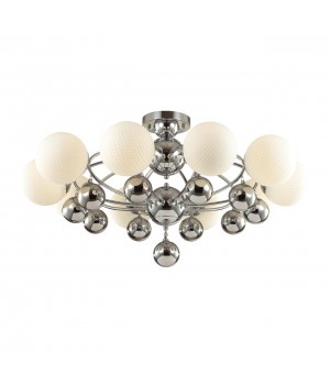 3953/10C MODERN ODL18 356 хром/белый/хромир.стекло Люстра потолочная IP20 E27 10*60W 220V JOLLY-foto4