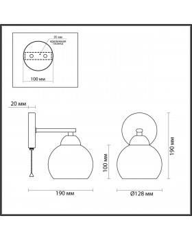 4595/1W COMFI 197 черный, бронза Бра с выкл. E27 40W 220V ROWAN-foto2