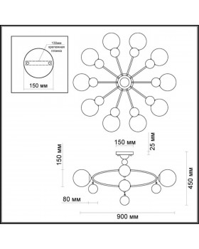 3953/10C MODERN ODL18 356 хром/белый/хромир.стекло Люстра потолочная IP20 E27 10*60W 220V JOLLY-foto2