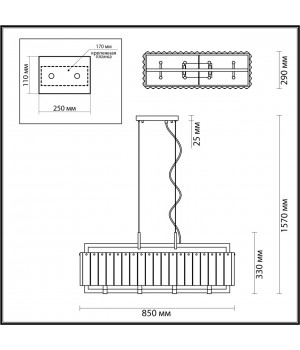 4976/8 HALL ODL22 377 матов.золотой/стекло Люстра G9 8*40W EDERA-foto2