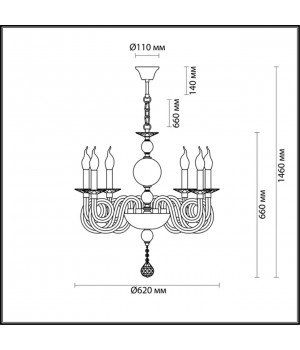 4601/6 CLASSIC ODL19 461 хром/дымчатый/хрусталь Люстра E14 6*40W IRIA-foto2