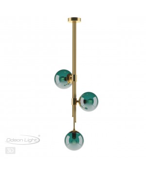 4800/3 PENDANT ODL21 341 бронзовый/изумрудный Подвес E14 3*60W BRAZERI-foto5