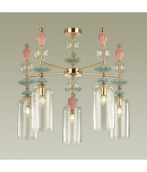4855/5C CLASSIC ODL_EX21 65 золото/разноцветн./керамика/стекло Люстра потолочная E14 5*40W BIZET-foto4
