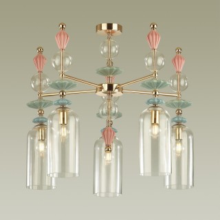 4855/5C CLASSIC ODL_EX21 65 золото/разноцветн./керамика/стекло Люстра потолочная E14 5*40W BIZET-foto4