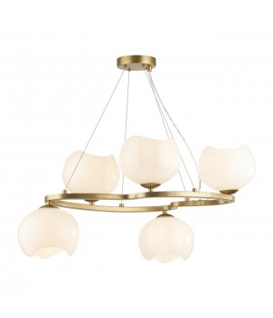 4873/5 MODERN ODL_EX22 83 золотой/белый/стекло Люстра E14 5*40W WATERLILY-foto6