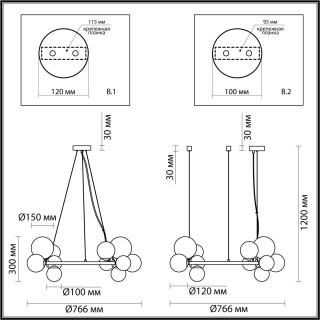 4818/14 MODERN ODL21 393 черный/прозрачный Люстра G9 14*40W TOVI-foto2
