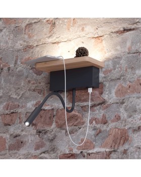 3868/8WL HIGHTECH ODL19 272 св.дерево/дерево Настен.светильник LED 8W 560Лм 3000К USB зарядка WOODY-foto3