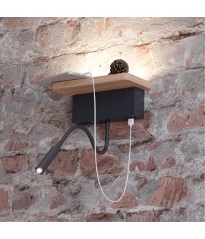 3868/8WL HIGHTECH ODL19 272 св.дерево/дерево Настен.светильник LED 8W 560Лм 3000К USB зарядка WOODY-foto3