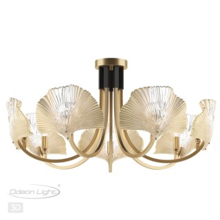 4870/7 HALL ODL_EX22 49 золотой/чёрный/стекло Люстра E14 7*40W VENTAGLIO-foto5