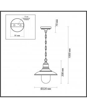 4965/1 NATURE ODL22 567 черный/стекло Ландшафтный подвес E27 1*60W IP44 CAMPA-foto2