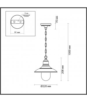 4965/1 NATURE ODL22 567 черный/стекло Ландшафтный подвес E27 1*60W IP44 CAMPA-foto2