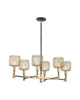 4975/6 LOFT ODL22 475 черный/мат.золотой/металл.сетка Люстра E14 6*40W LECOLA-foto4