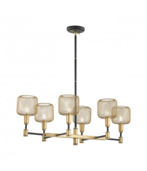 4975/6 LOFT ODL22 475 черный/мат.золотой/металл.сетка Люстра E14 6*40W LECOLA-foto4