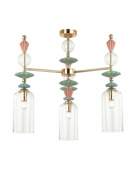 4855/3C CLASSIC ODL_EX21 65 золото/разноцветн./керамика/стекло Люстра потолочная E14 3*40W BIZET-foto6
