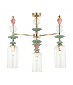 4855/3C CLASSIC ODL_EX21 65 золото/разноцветн./керамика/стекло Люстра потолочная E14 3*40W BIZET-foto6