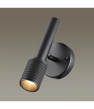 4238/1W HIGHTECH ODL21 233 черный/металл Настенный св-ник выкл на плафоне IP20 LED GU10 max 10W MEHARI-foto3