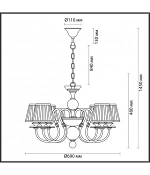 4191/6 CLASSIC ODL19 459 хром/хрусталь/синий Люстра Е14 6*40W MIRELLA-foto2