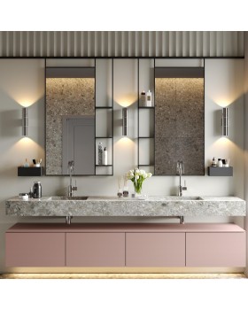 4281/2WB HIGHTECH ODL22 211 хром/металл Настенный светильник IP44 LED E27 max 2*7W BAZEL-foto3