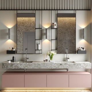 4281/2WB HIGHTECH ODL22 211 хром/металл Настенный светильник IP44 LED E27 max 2*7W BAZEL-foto3