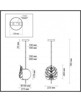 4864/1 MODERN ODL_EX22 81 золотистый/белый/стекло Подвес E14 1*40W JUNGLE-foto2
