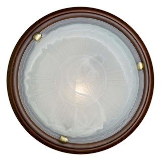 336 GL-WOOD SN 111 Светильник стекло/белое/темный орех E27 3*100Вт D560 LUFE WOOD