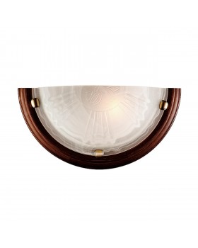 036 GL-WOOD SN 111 Бра стекло/белое/темный орех E27 1*100Вт 360х180 LUFE WOOD
