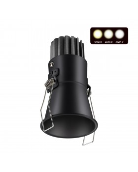 358907 SPOT NT22 229 черный Встраиваемый светодиодный светильник с переключателем цветовой температуры IP20 LED 3000К\4000К\6000К 7W 220V LANG