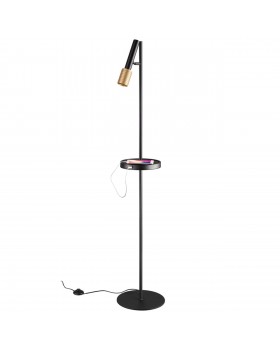 4240/1F HIGHTECH ODL21 233 черн/зол/металл Напольн.св-ник c выкл, USB IP20 LED GU10 max 10W MEHARI