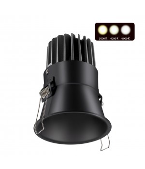 358911 SPOT NT22 229 черный Встраиваемый светодиодный светильник с переключателем цветовой температуры IP20 LED 3000К\4000К\6000К 18W 220V LANG