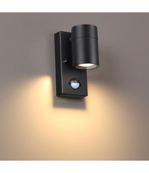 4389/1W HIGHTECH ODL23 561 черный/металл/пвх стойкий к УФ излучению Настенный светильник с датчиком движения IP44 LED GU10 7W MOTTO-foto3