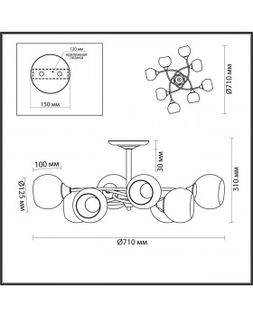 4537/8C COMFI LN21 052 античная бронза Люстра потолочная E27 8*60W 220V DANIELLA-foto2