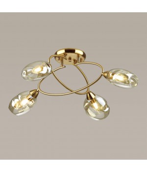 4483/4C MODERNI LN20 169 античная латунь, янтарный Люстра потолочная E14 4*60W 220V ORLA-foto3