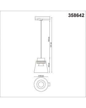 358642 PORT NT21 118 корпус черный/плафон дымчатый Трехфазный трековый светодиодный светильник, длина провода 1м IP20 LED 4000K 24W 175-245V ARTIK-foto2