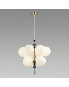 5405/9 MODERN ODL_EX23 35 золотой/серый/зеленый/белый матовый металл/керамика/стекло Люстра E14 9*40W PALLE-foto3